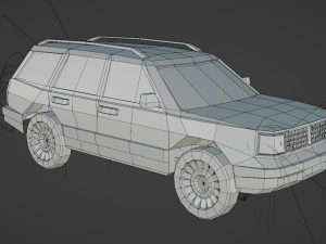 Low Poly SUV - half rigged Modelo 3D