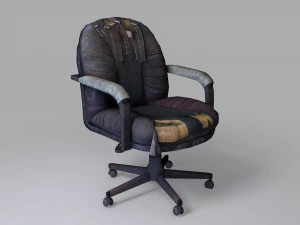 Eski sandalye - PBR - D&uuml;ş&uuml;k Poli 3D Model