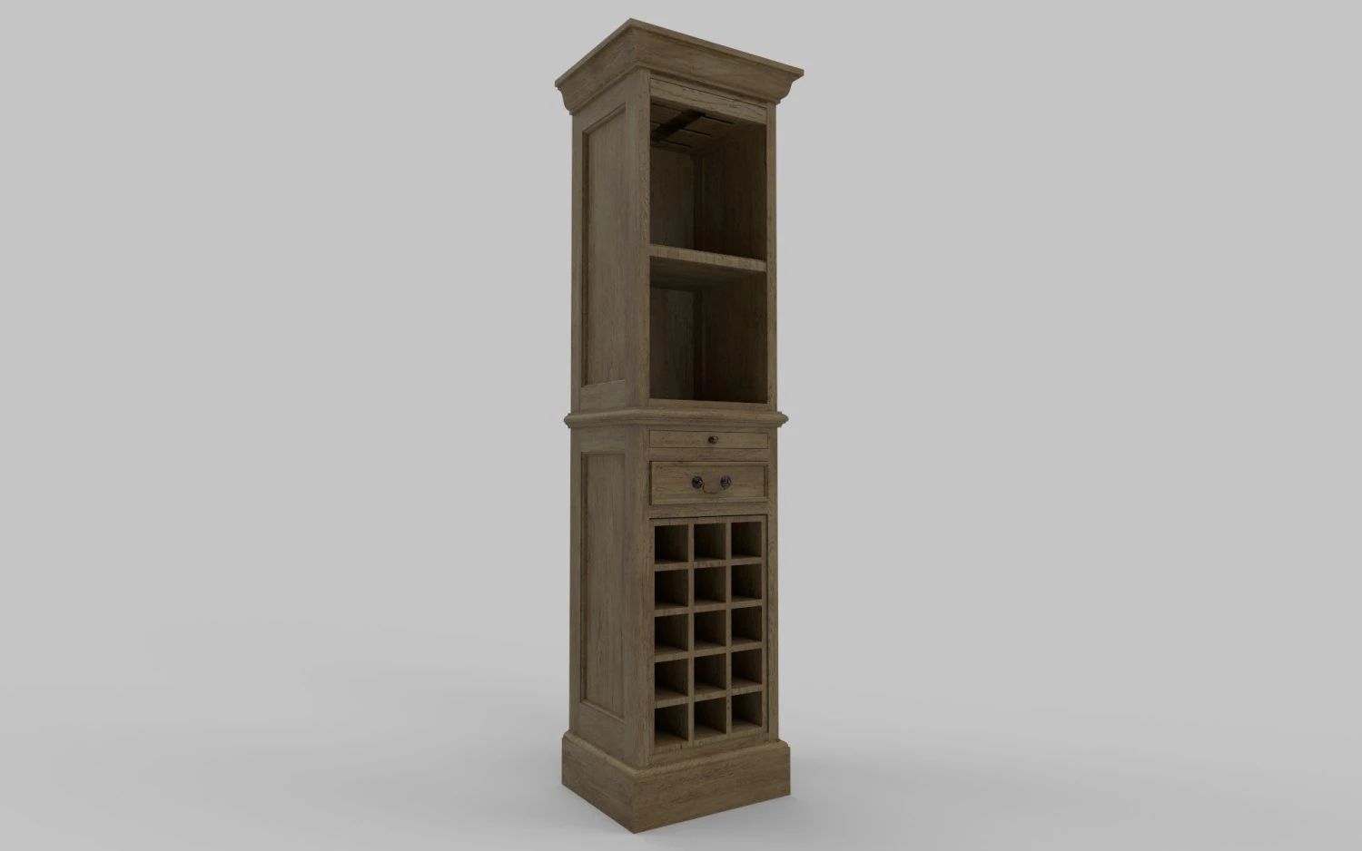 Old Wine Cabinet PBR 3D Model .c4d .max .obj .3ds .fbx .stl .blend 