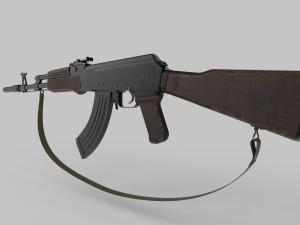 AK47 with silencer Model 3D