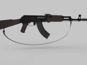 AK47 with silencer 3D Model