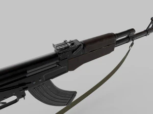 AK47 with silencer 3D Model