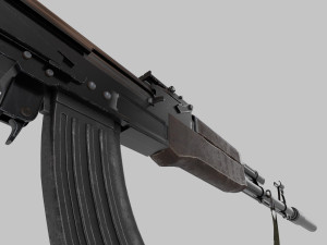 AK47 with silencer Model 3D