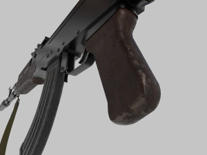 AK47 with silencer Model 3D