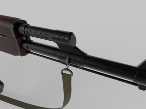 AK47 with silencer Model 3D