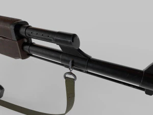 AK47 with silencer 3D Model