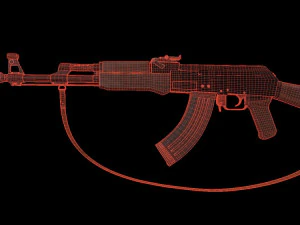 AK47 with silencer 3D Model
