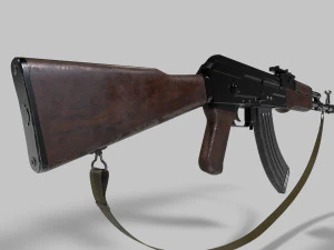 AK47 with silencer 3D Model