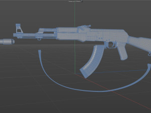AK47 with silencer Model 3D