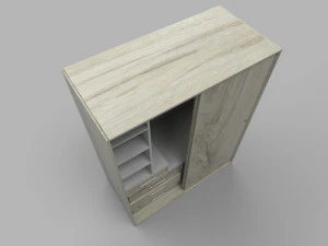 Wardrobe Low Poly PBR 3D Model