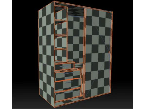 Wardrobe Low Poly PBR 3D Model