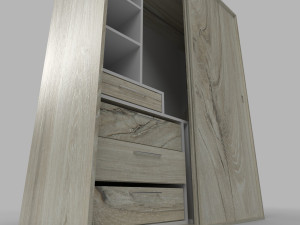 Wardrobe Low Poly PBR 3Dモデル