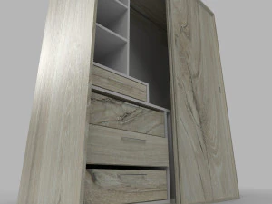 Wardrobe Low Poly PBR 3D Model