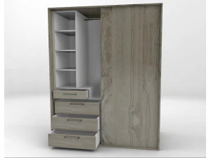 Wardrobe Low Poly PBR 3D Model