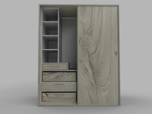 Wardrobe Low Poly PBR 3Dモデル