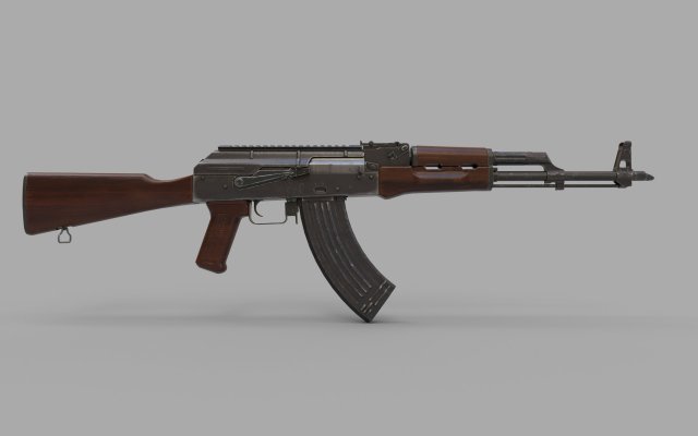 AKM tommy Low-poly 3D Model .c4d .max .obj .3ds .fbx .stl .blend 