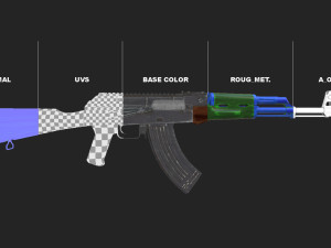 AKM tommy Low-poly 3D Model