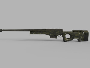 AWM Sniper Rifle Low-poly 3D Model
