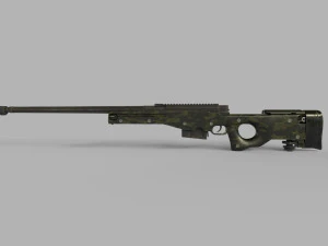 Karabin snajperski AWM Low-poly Model 3D