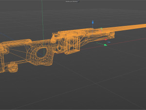 AWM Sniper Rifle Low-poly 3D Модель