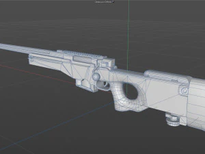 Fucile da cecchino AWM Low-poly Modello 3D