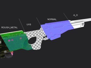 AWM Sniper Rifle Low-poly 3D Модель