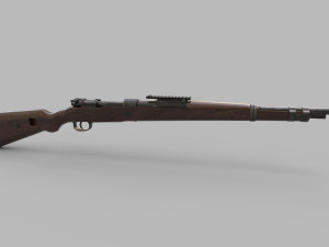 Karabiner Rifle Mauser 98 K Low-poly Modelo 3D