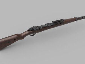 Karabiner Rifle Mauser 98 K Low-poly Modelo 3D