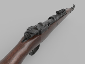 Karabiner Rifle Mauser 98 K Low-poly Modelo 3D