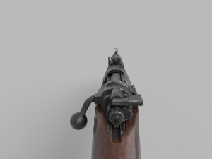 Karabiner Rifle Mauser 98 K Low-poly Modelo 3D