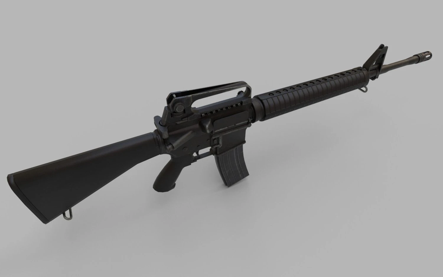 M16A4 Assault Rifle Low-poly 3D Model .c4d .max .obj .3ds .fbx .stl .blend 