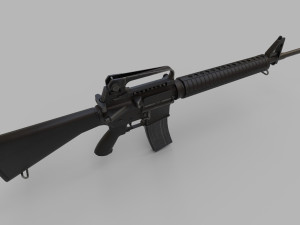 M16A4 Assault Rifle Low-poly 3D Model
