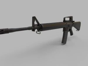 M16A4 Assault Rifle Low-poly 3D Model
