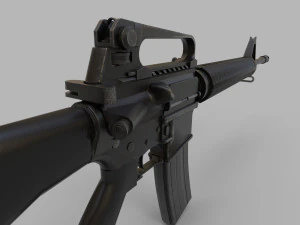 M16A4 Assault Rifle Low-poly 3D Model