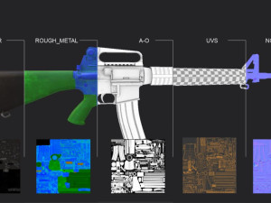 M16A4 Assault Rifle Low-poly 3D 모델