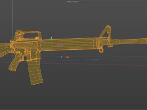 M16A4 Assault Rifle Low-poly 3D Model