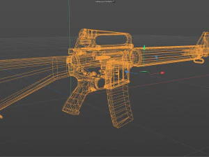 M16A4 Assault Rifle Low-poly 3D Model