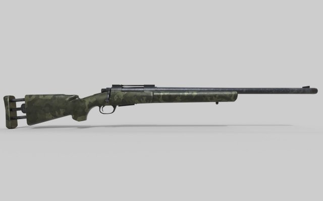 M24 Sniper Rifle Low-poly Modèle 3D .c4d .max .obj .3ds .fbx .stl .blend 