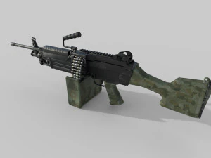 Mesin M249 senapan poli rendah Model 3D