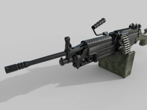 Mesin M249 senapan poli rendah Model 3D