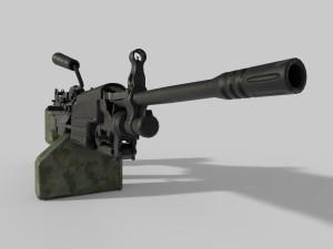 M249 Machine riflen low poly Model 3D