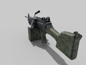 M249 Machine riflen low poly Model 3D