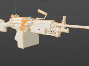 M249 Machine riflen low poly Model 3D