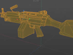 M249 Machine riflen low poly Model 3D