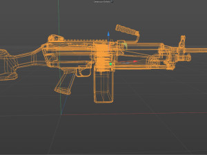M249 Machine riflen low poly Model 3D