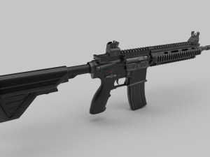 M249 Machine rifle low poly Modèle 3D