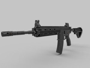 M249 Machine rifle low poly 3D Model