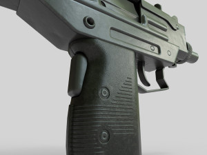Mini Uzi Low Poly 3D Model