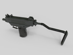 Mini Uzi Low Poly 3D Model