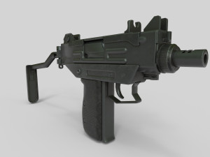 Mini Uzi Low Poly 3D Model